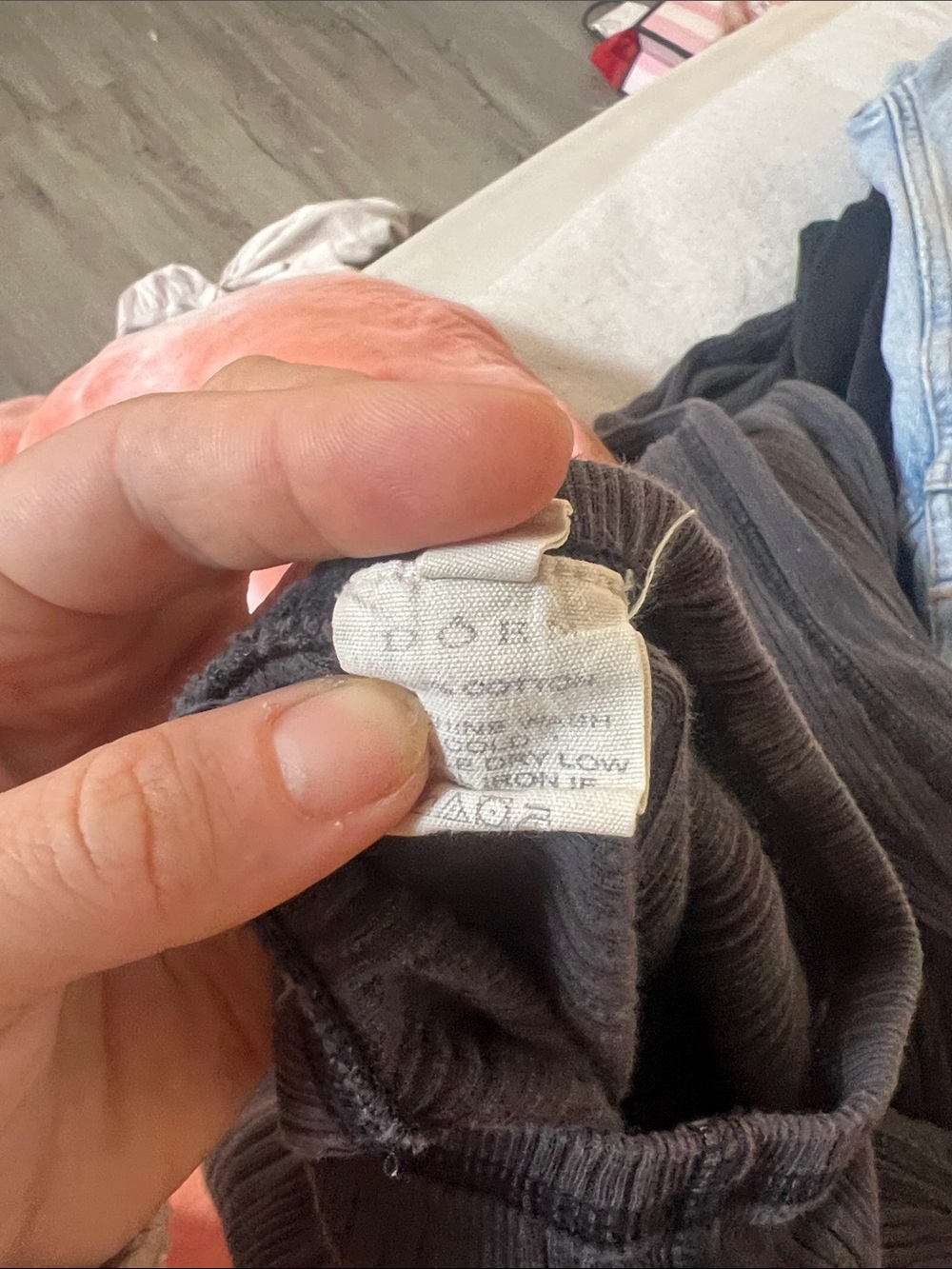 Doen Ribbed Knit 100% Cotton Wide-Leg Pants - Picture 5 of 5